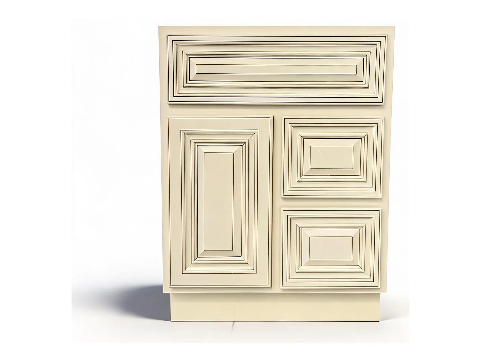 24" Antique White Raised-Panel Vanity with Drawers