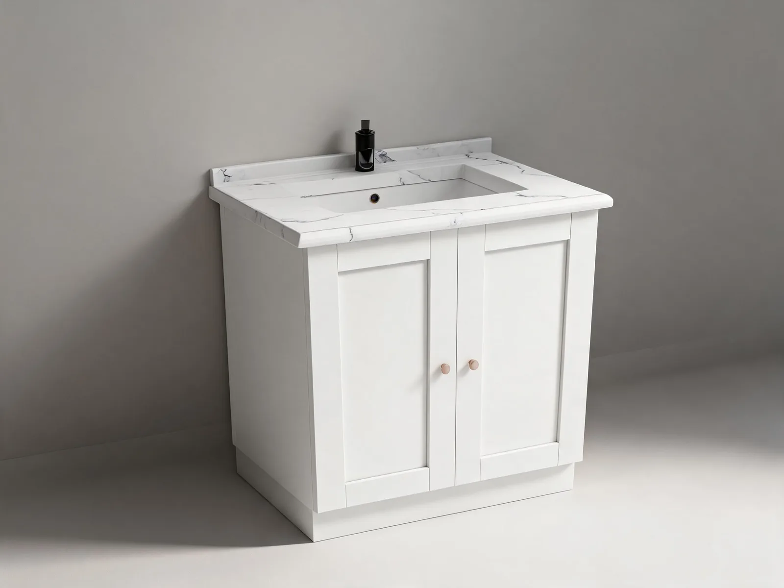 36" White Shaker Vanity Sink Base