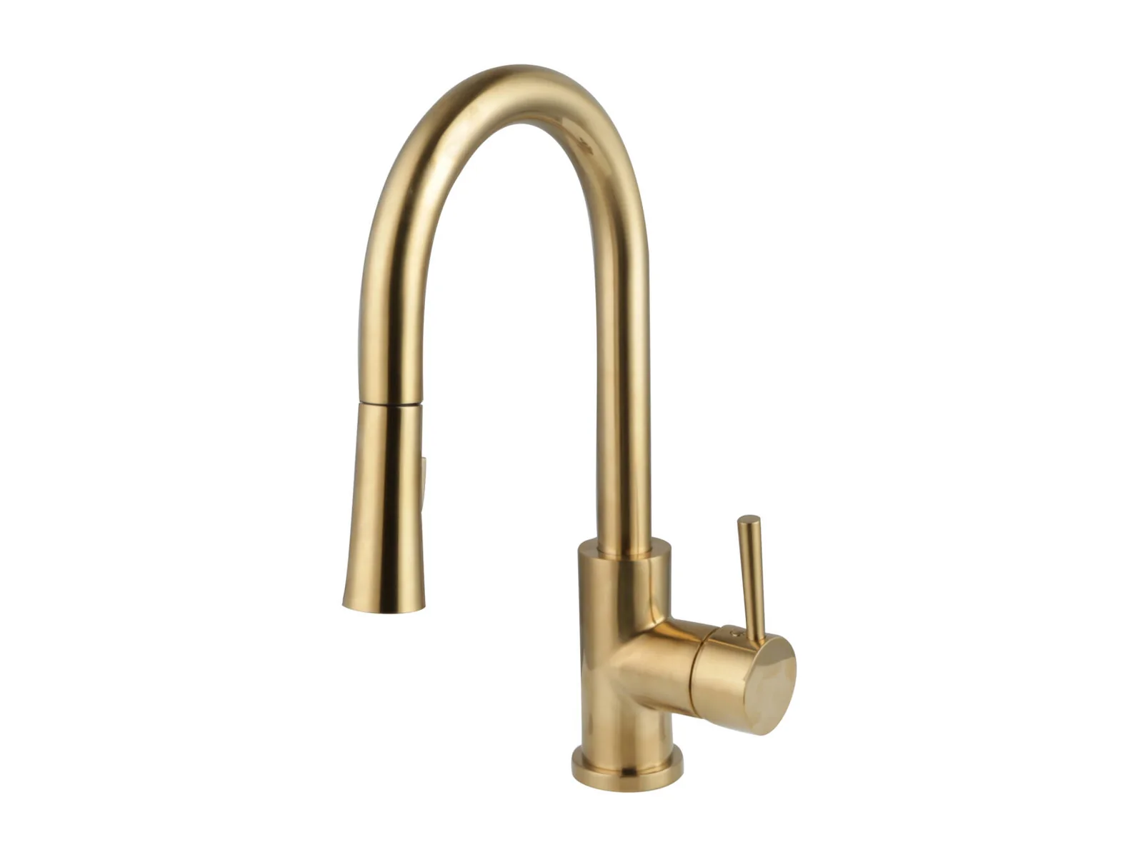 High-Arc Pull-Down Kitchen Faucet — Brushed Gold