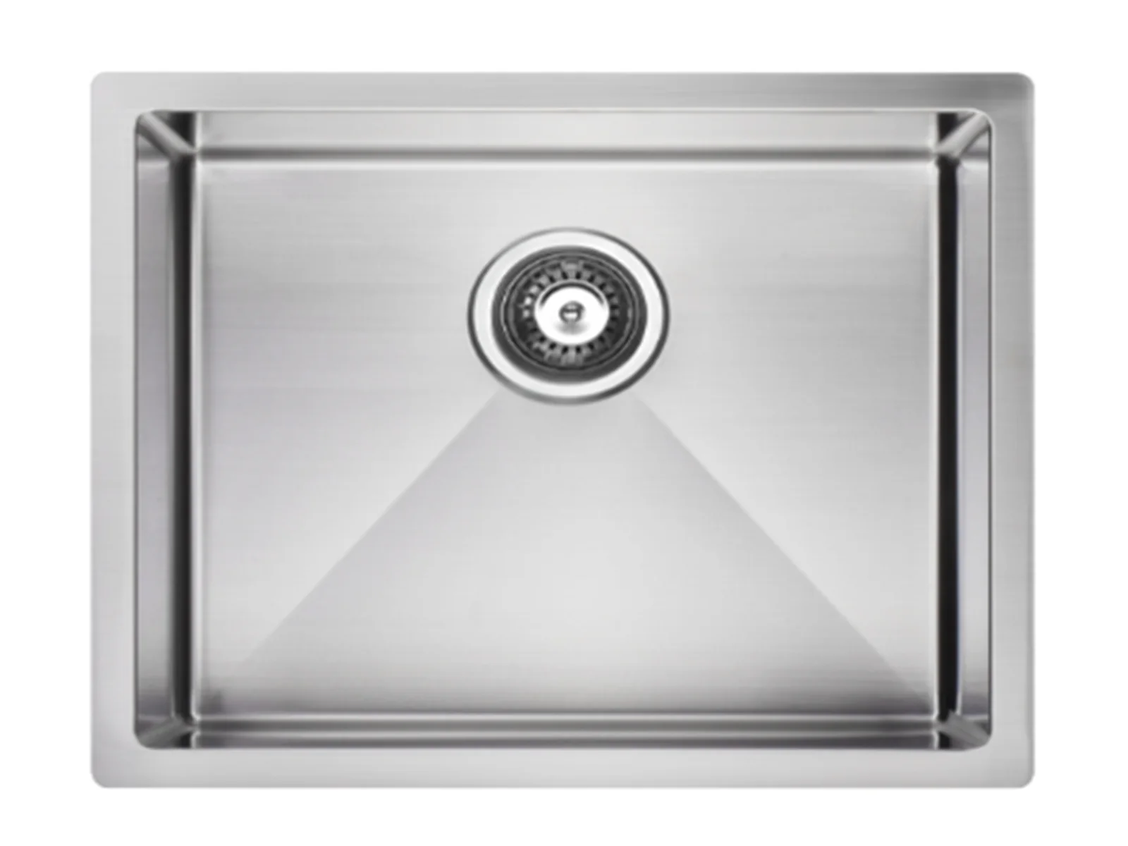 23" Stainless Steel Undermount Kitchen Sink — Single bowl top view