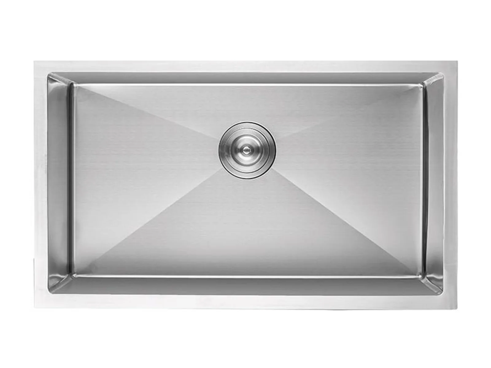 28" Stainless Steel Undermount Kitchen Sink — Single bowl top view